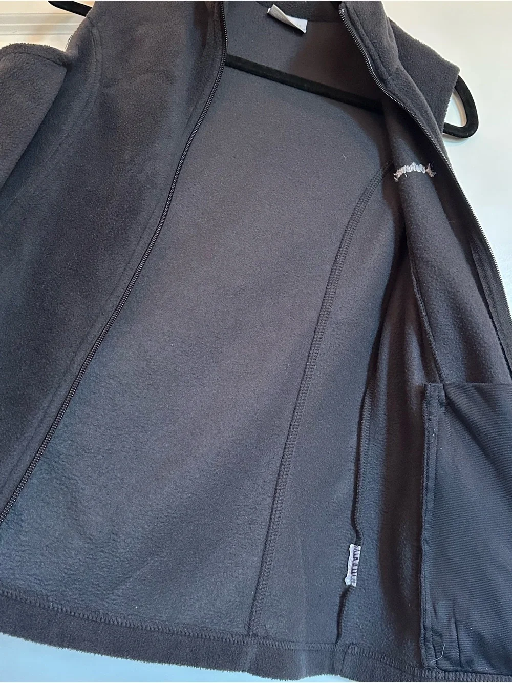 Colombia Charcoal Grey Fleece Zip Up Vest with Pockets Size Small